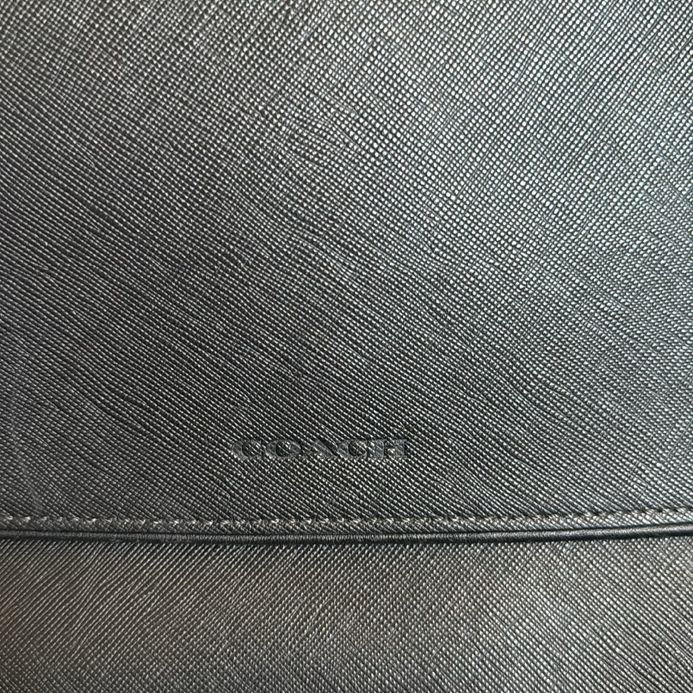 Coach Black Solid Leather Messenger Crossbody Adj… - image 2